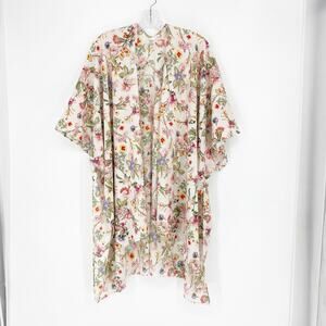 Floral Print Kimono Cardigan One Size